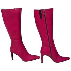Donald Pliner Couture Pink Fuchsia Calf Leather Boot Full Side Zipper NWT $425